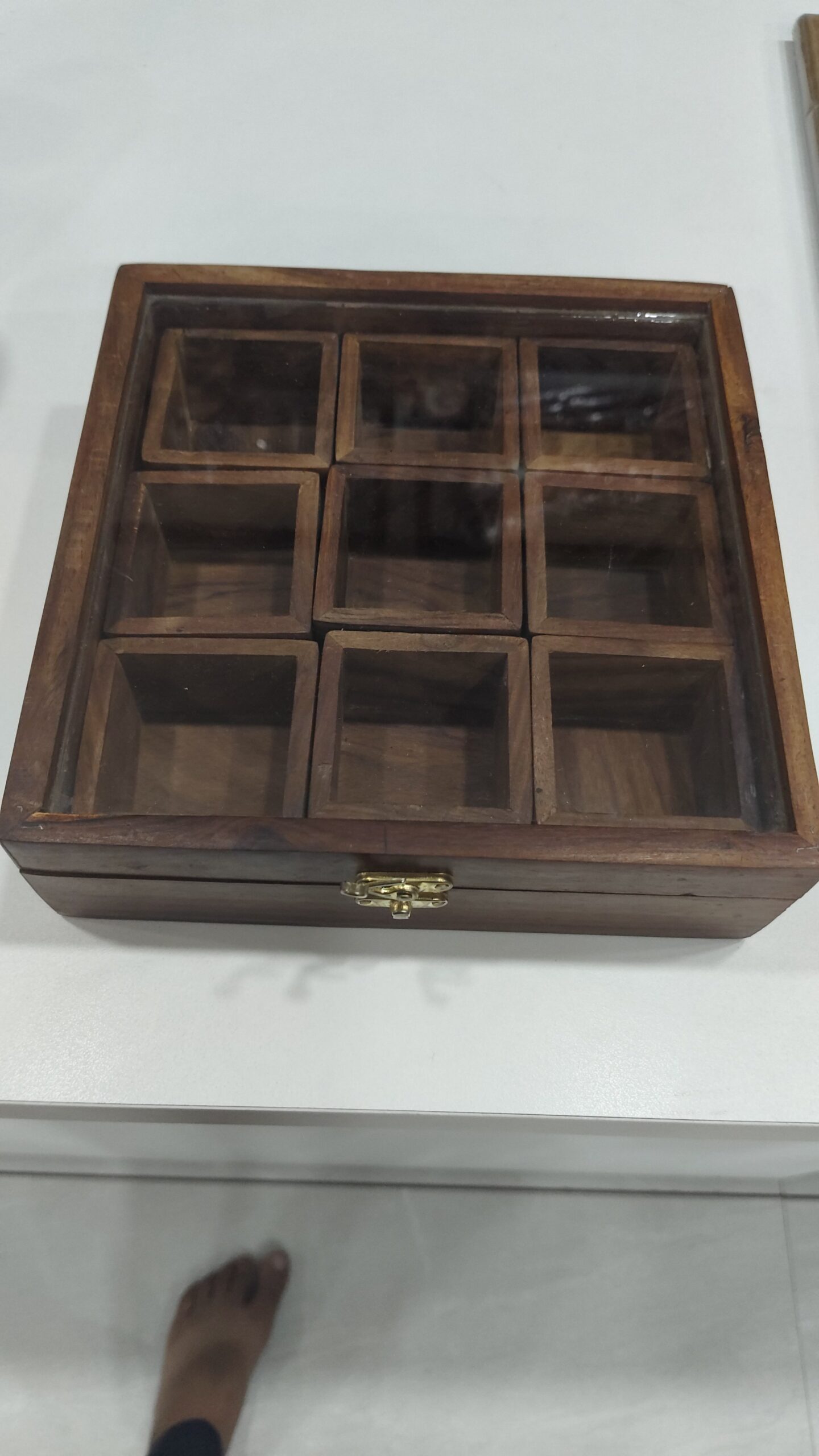 Buy Online Amazon Etsy,Wooden Spices Box, Teak Wooden Spice Box, 9 Container, Handmade Wooden Spice Box - Image 8
