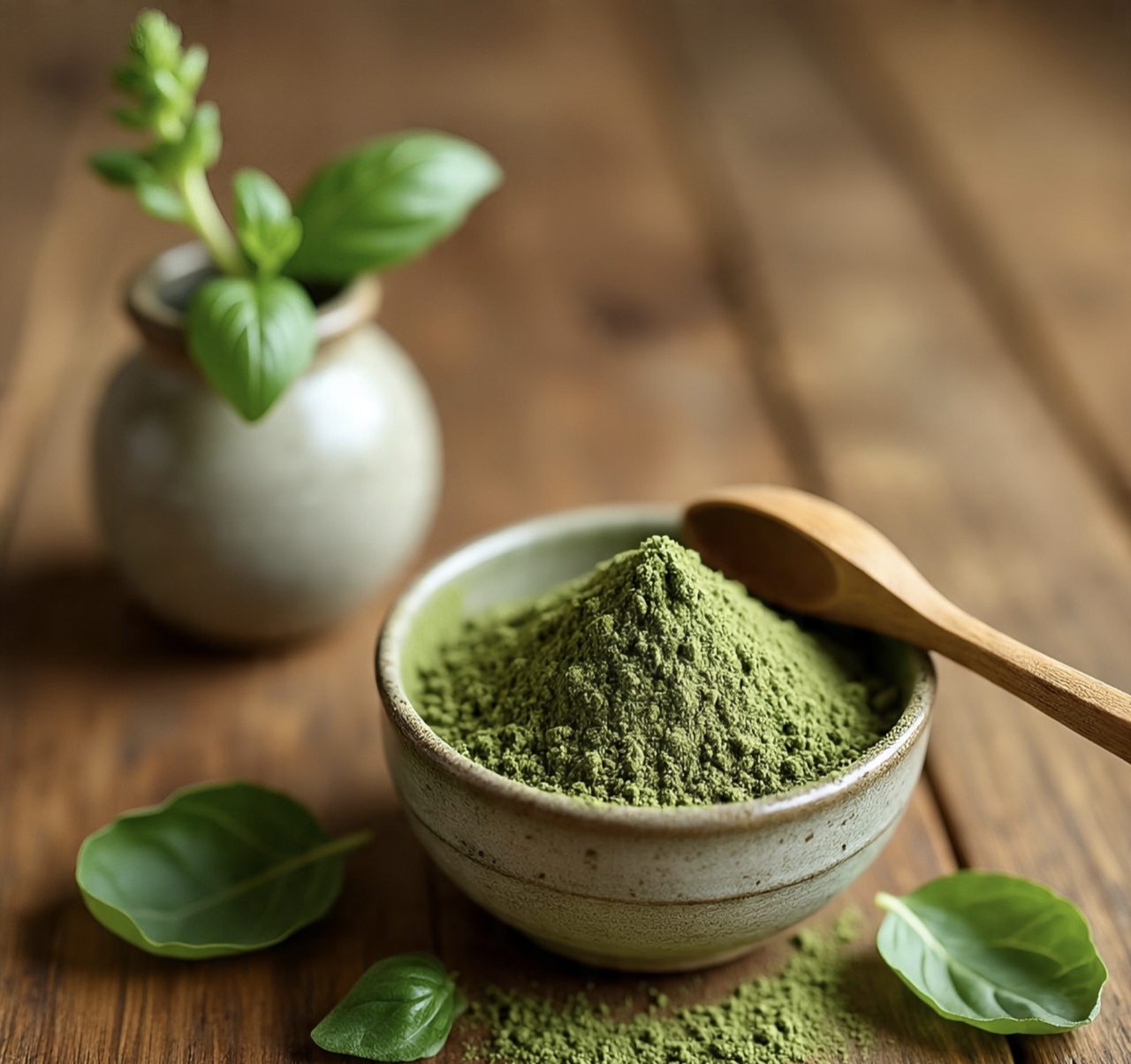 Basil Powder, Organic Basil Leaf (Leaves) Powder Best Indian Spice, Herbs Healthy Product. - Image 2