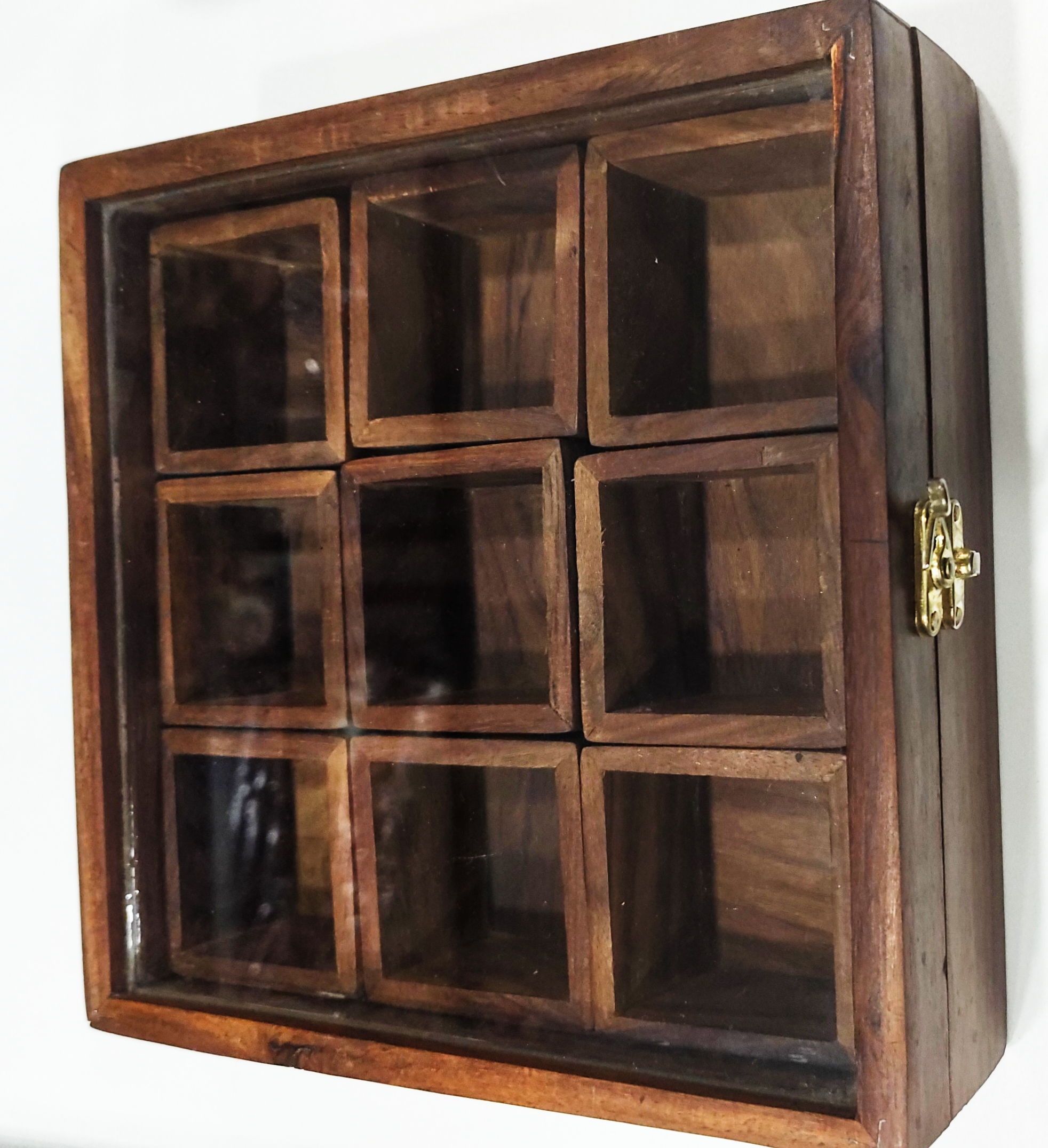 Buy Online Amazon Etsy,Wooden Spices Box, Teak Wooden Spice Box, 9 Container, Handmade Wooden Spice Box - Image 4
