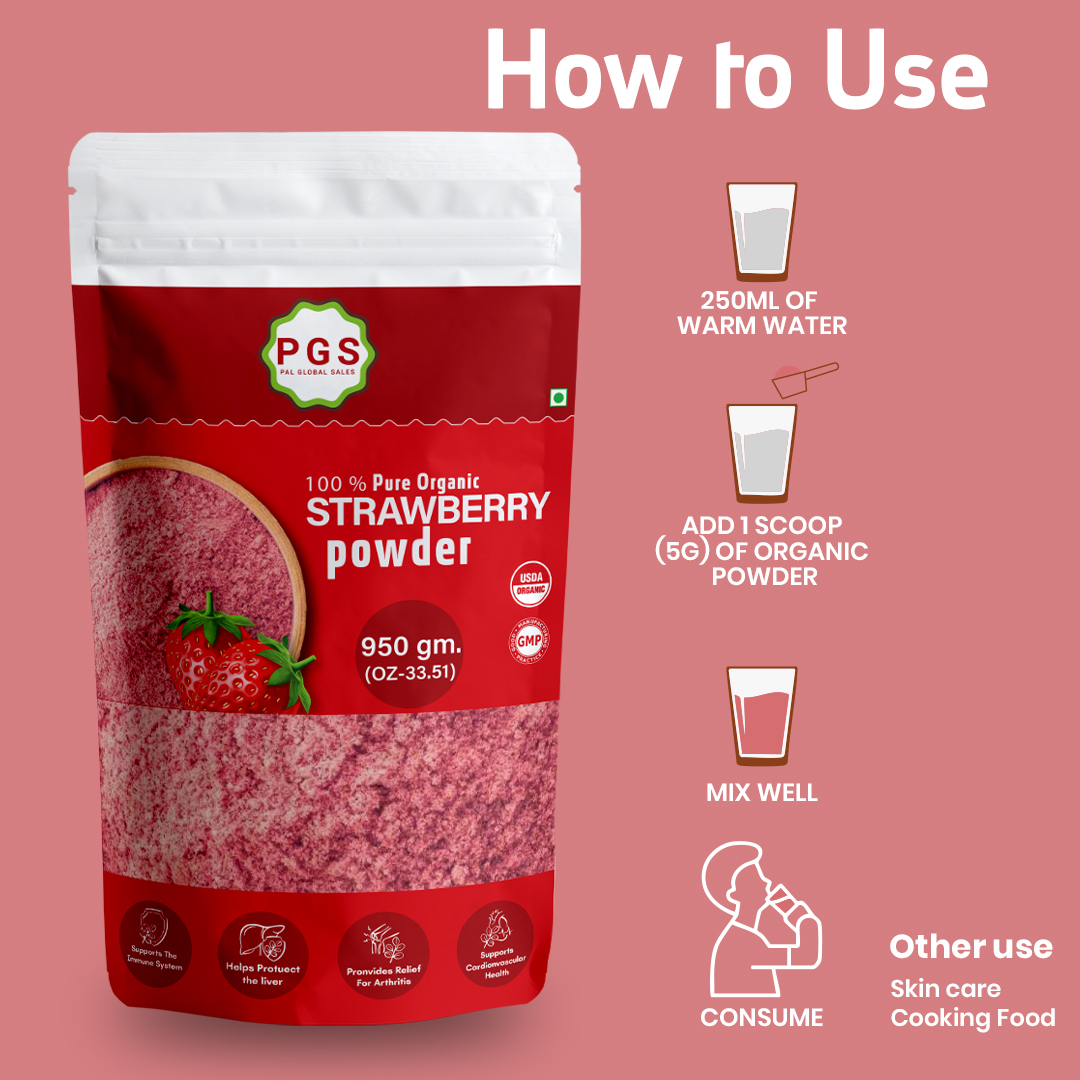 Organic Strawberry 🍓 Powder, Best Quality, 100% Pure Fruits Powder Herbs And Cooking Product, - Image 2