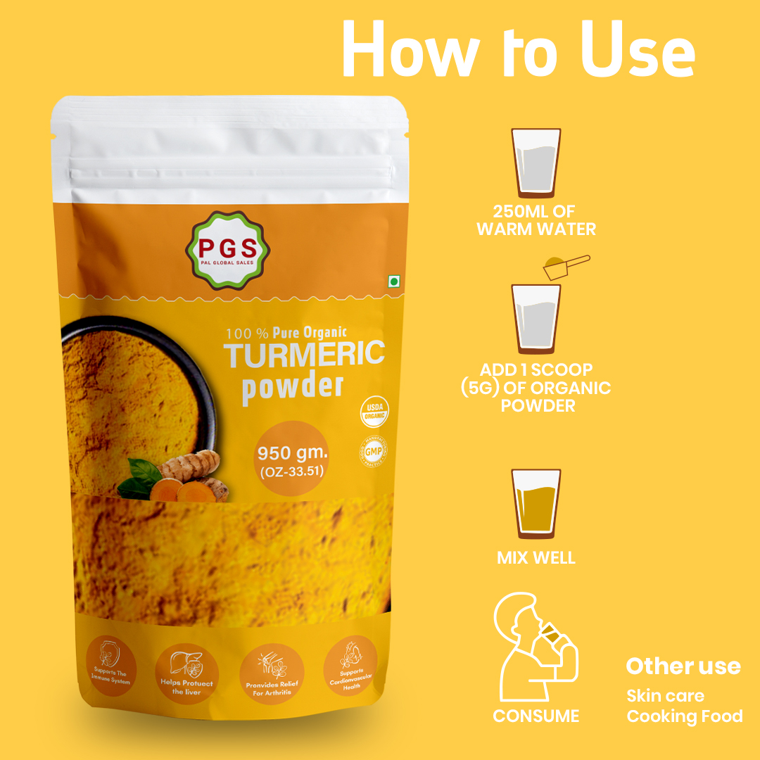 Organic Dry Turmeric Powder, Best Indian Spice, Cooking Recipe Use and Herbs Healthy Product. - Image 2