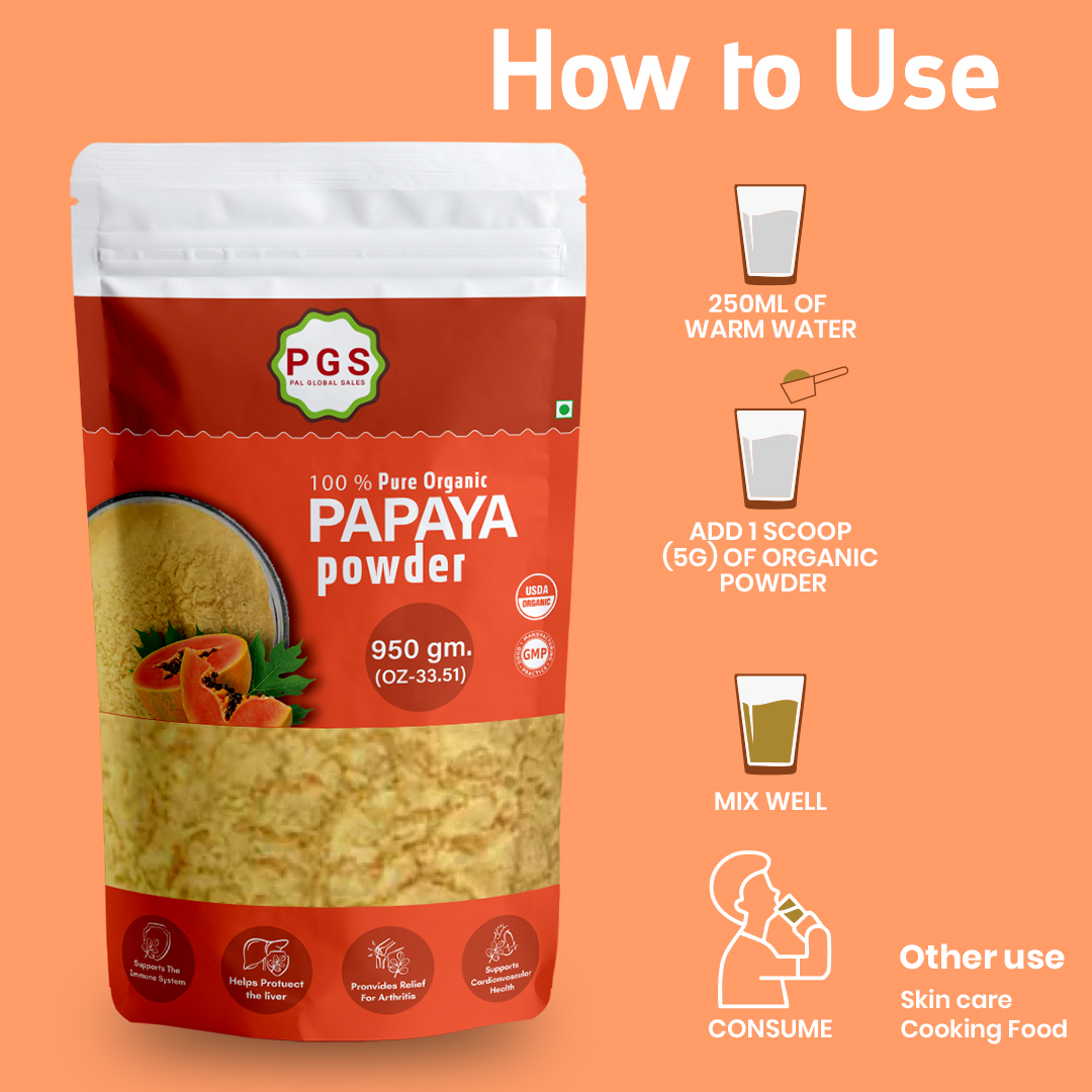 Organic Papaya Powder, Best Quality, India Origin, 100% Pure Fruits Powder Product, - Image 2